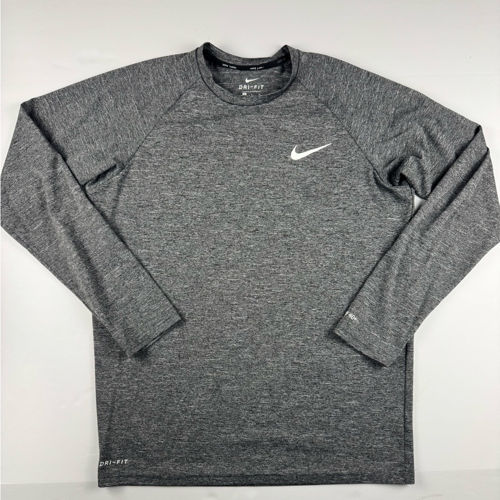Nike Swim Men's Heather Gray Long Sleeve UPF sun shirt size small